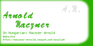 arnold maczner business card